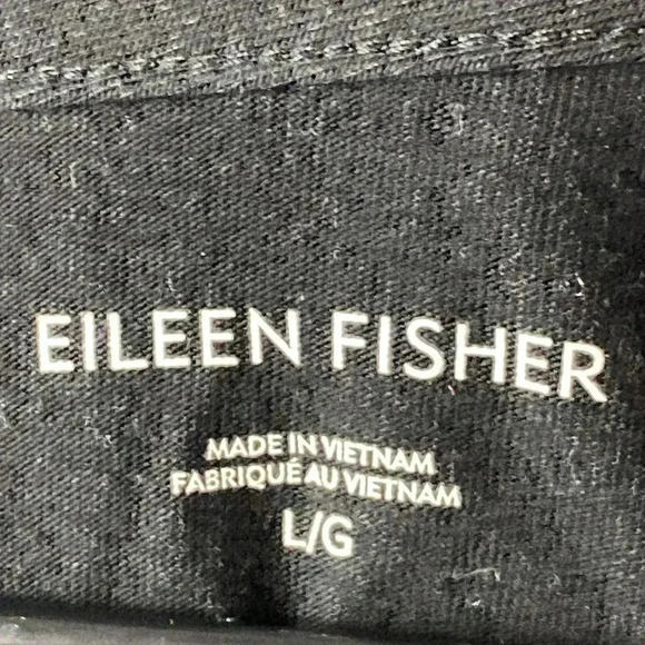 EILEEN FISHER WO SIZE LARGE OPEN FRONT CASUAL JACKET BLACK ORGANIC COTTON CLEAN - Picture 7 of 11